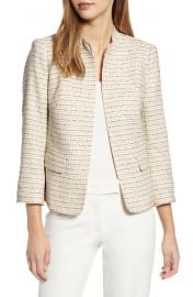 Anne Klein Tweed Mandarin Collar Jacket at Nordstrom