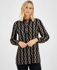 Anne Klein Women39s Printed Button-Front Blouse - Macy39s at Macys