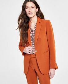 Anne Klein Womens Notched-Collar One-Button Blazer - Macys at Macys