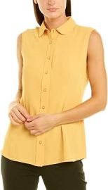 Anne Klein Womenx27s Sleeveless Button Front Blouse at Womens Clothing store at Amazon