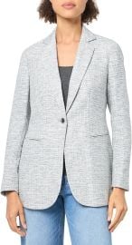 Anne Klein Womenx27s Tweed One Bttn Notch Collar Jacket Business Casual Blazer Cas RoyGrey 4 Amazoncouk Fashion at Amazon