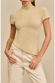 Annemie Cotton Asymmetric Funnel Neck Knit Top at Nordstrom