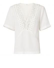 Annora Lace-Up Silk Top at Intermix