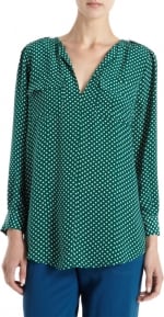 Anns green polka dot shirt at Barneys