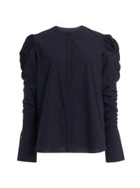 Another Tomorrow Shirred Puff Sleeve Blouse at Saks Fifth Avenue