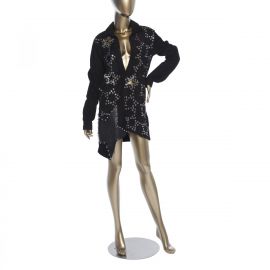 Anthony Vaccarello Suede Embellished Dress at Janet Mandell