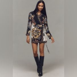 Anthropologie Dresses Anthropologie Farm Rio Floral Wrap Mini Dress Poshmark at Poshmark