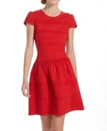 Anthropologie GIRLS FROM SAVOY Pintuck Ponte Knit Dress Red Exposed Zipper Sz 0 eBay at eBay