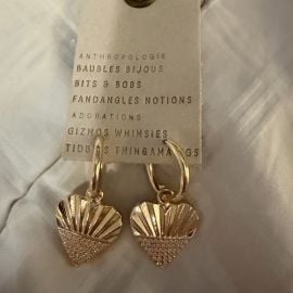 Anthropologie Gold Heart Hoop Earrings at Poshmark