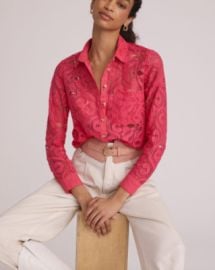 Anthropologie Maeve Open Lace Button Up Shirt Overlay Roll Tab Cotton blend Sz 2 eBay at eBay