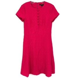 Anthropologie Nanette Lepore Fuchsia Pink Fit Flare Dress Embossed Size 2 eBay at eBay