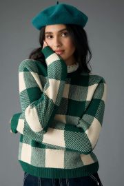 Anthropologie Plaid Ruffle Collar Pullover Sweater at Anthropologie