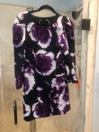 Anthropologie Purple Black Floral Silk Dress Tunic Size 0 2 Leifsdottir 148 eBay at eBay