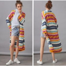 Anthropologie Rainbow Oversize Duster Cardigan Sweater Women One Size Multicolor eBay at eBay