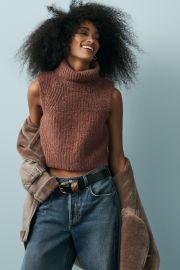 Anthropologie Self Contrast Turtleneck Sweater Vest at Anthropologie