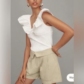 Anthropologie Shorts Anthropologie Dolan Knit Ruffle Top Size S Poshmark at Poshmark