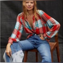 Anthropologie Tops Anthro Pilcro Breezy Button Down Plaid Buffalo Top Poshmark at Poshmark