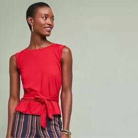 Anthropologie Tops Anthropologie Maeve Red Peekabooback Tiewaist Sleeveless Top Sz Xs Poshmark at Poshmark