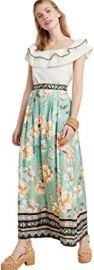 Anthropologie Women39s Farm Rio Siren Floral Print Maxi Long Green Skirt - XL at  Womens Clothing store at Amazon