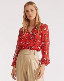 Antonette Floral Silk Blouse by Veronica Beard at Veronica Beard