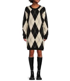 Antonio Melani Argyle Print Waistless Sweater Dress at Dillards