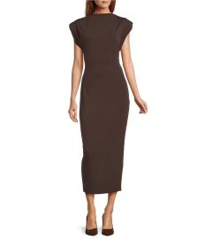 Antonio Melani Harper Matte Jersey Mock Neck Dropped Cap Sleeve Midi Sheath Dress Dillardx27s at Dillards