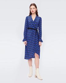 Anuj Asymmetrical Wrap Dress in Foulard by Diane von Furstenberg at DvF