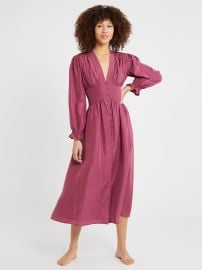 Anya Dress in Plum Washed Silk MILLE at Mille