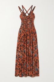 Anya open back ruched floral print silk crepe maxi dress by Ulla Johnson at Net a Porter