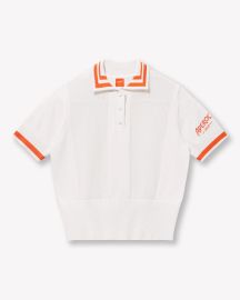 Aperol Cropped Knit Polo at Aperol