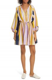 Apiece Apart La Flutte Stripe Cotton  amp  Silk Minidress   Nordstrom at Nordstrom