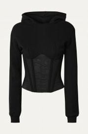 Apollo cropped cotton-jersey and tulle hoodie at Net A Porter