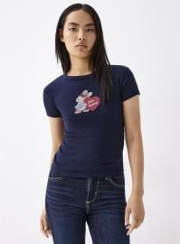 Appliqué mini-sleeve crew-neck T-shirtSuper slim fit at Simons