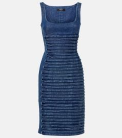 Appliqu denim midi dress in blue - Versace at Mytheresa