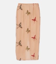 Appliqu midi skirt at Mytheresa