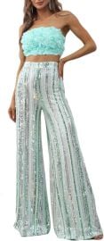 Applique Top and Sequin High Waist Pants at Amazon at Amazon