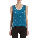 Aprils blue thumbs up tank top at Barneys