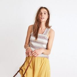 Apron Button-Back Tank Top in Stripe at Madewell