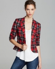 Aqua Blazer - Plaid at Bloomingdales