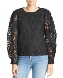 Aqua Blouson Sleeve Lace Top at Bloomingdales