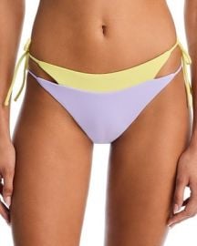 Aqua Double Tie String Bikini Bottom Womenaposs XL LavenderYellow Tie Closure eBay at eBay