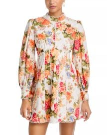 Aqua Floral Ric Rac Inset Mini Dress at Bloomingdales