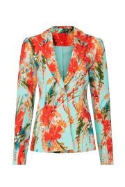 Aqua Multi Print Blazer by Badgley Mischka at Rent The Runway