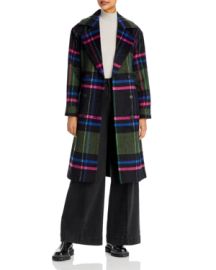 Aqua Plaid Duster Trench Coat 100Exclusive at Bloomingdales