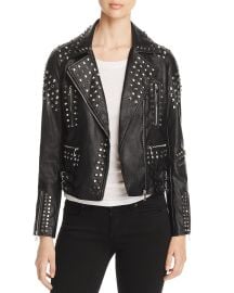 Aqua Studded Faux-Leather Moto Jacket at Bloomingdales