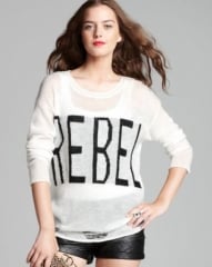 Aqua Sweater - Rebel Torn Crewneck at Bloomingdales