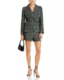 Aqua Tweed Knot Button Blazer Tweed Knot Button Shorts at Bloomingdales