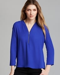 Aqua Zipper Blouse at Bloomingdales