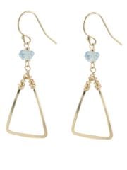 Aquamarine Triangle Earrings at Peggy Li