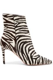 Aquazzura - Alma 85 zebra-print calf hair ankle boots at Net A Porter